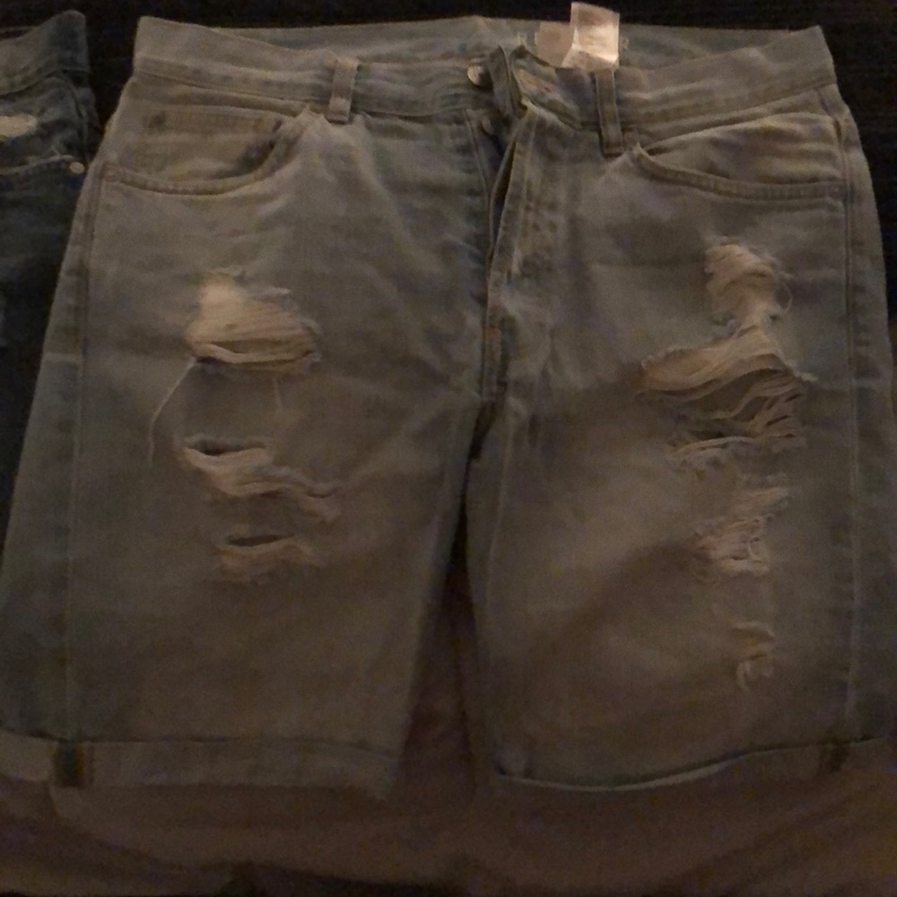 Ripped style jean shorts